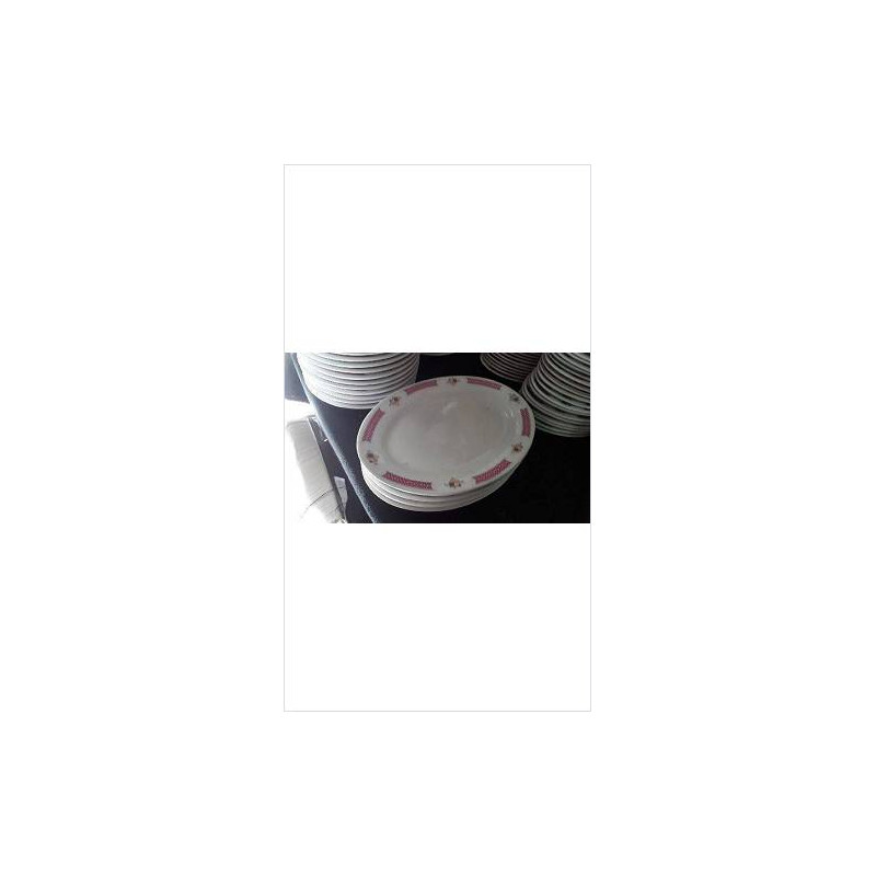 PLATS OVALES BORDS ROSES GM X3
