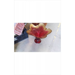 COUPE VERRE ROUGE DOREE 