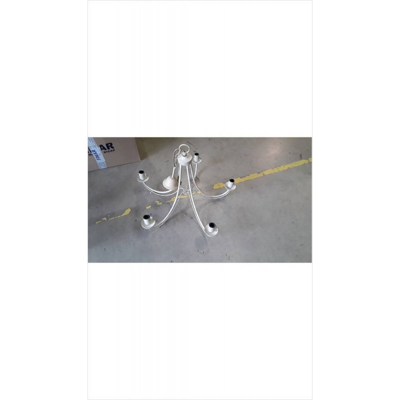 LUSTRE FER ECRU 5 BRANCHES 