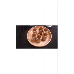 PLATEAU + 6 VERRES TERRE