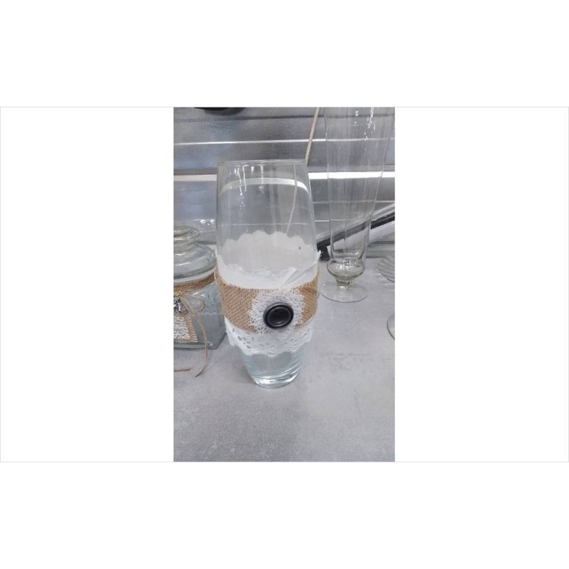 VASE VERRE + TISSU 