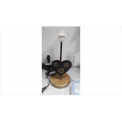 PIED DE LAMPE BOIS COEUR 