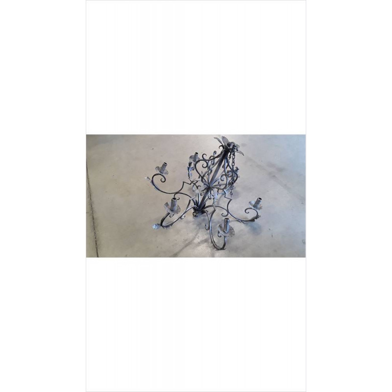 LUSTRE 6 BRANCHES FER ( EN L\'ETAT )