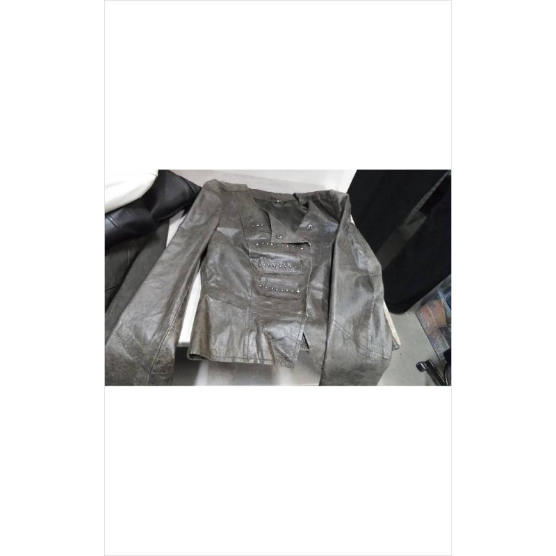 VESTE CUIR FEMME MARRON 