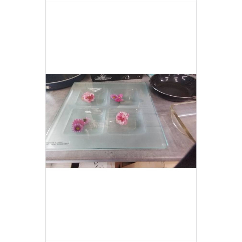 DESSOUS DE PLAT VERRE FLEURS 