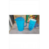 PICHET PLASTIQUE BLEU + 4 VERRES 