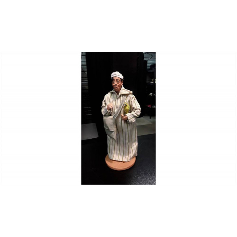 SANTON FERNANDEL (NEZ ABIME)  HAUT.33CM SIGNE PERRAULT 