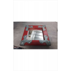 MIROIR ROUGE ET METAL 