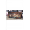 CADRE BOIS PEINT BATEAUX  RELIEF 