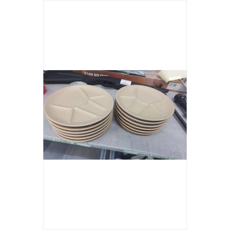 ASSIETTES FONDUE GRES X6 