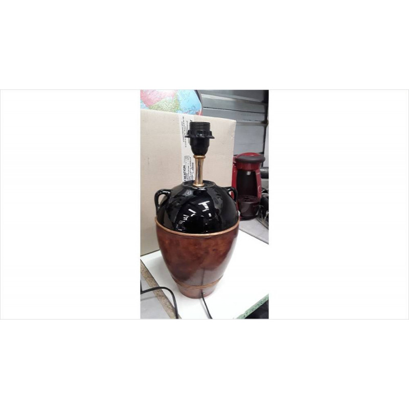 PIED DE LAMPE MARRON ET NOIR 