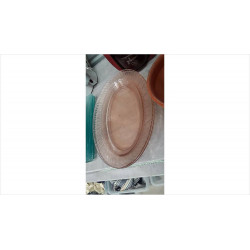 PLATS OVALES VERRE ROSE X2 
