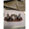 SERVICE A CONDIMENTS INOX ET BOIS 
