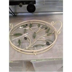 PLATEAU ROND FER VERRE 