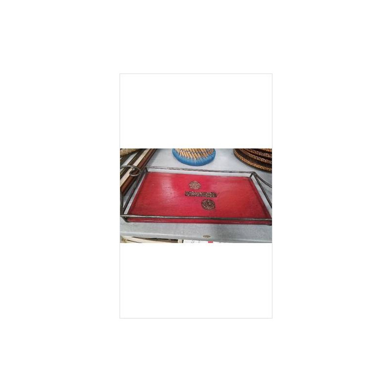 PLATEAU FER ET BOIS ROUGE 