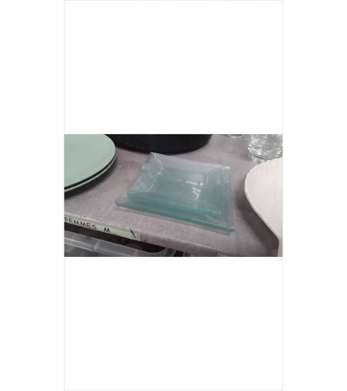 ASSIETTES VERRE CARREES X4 