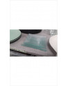 ASSIETTES VERRE CARREES X4 