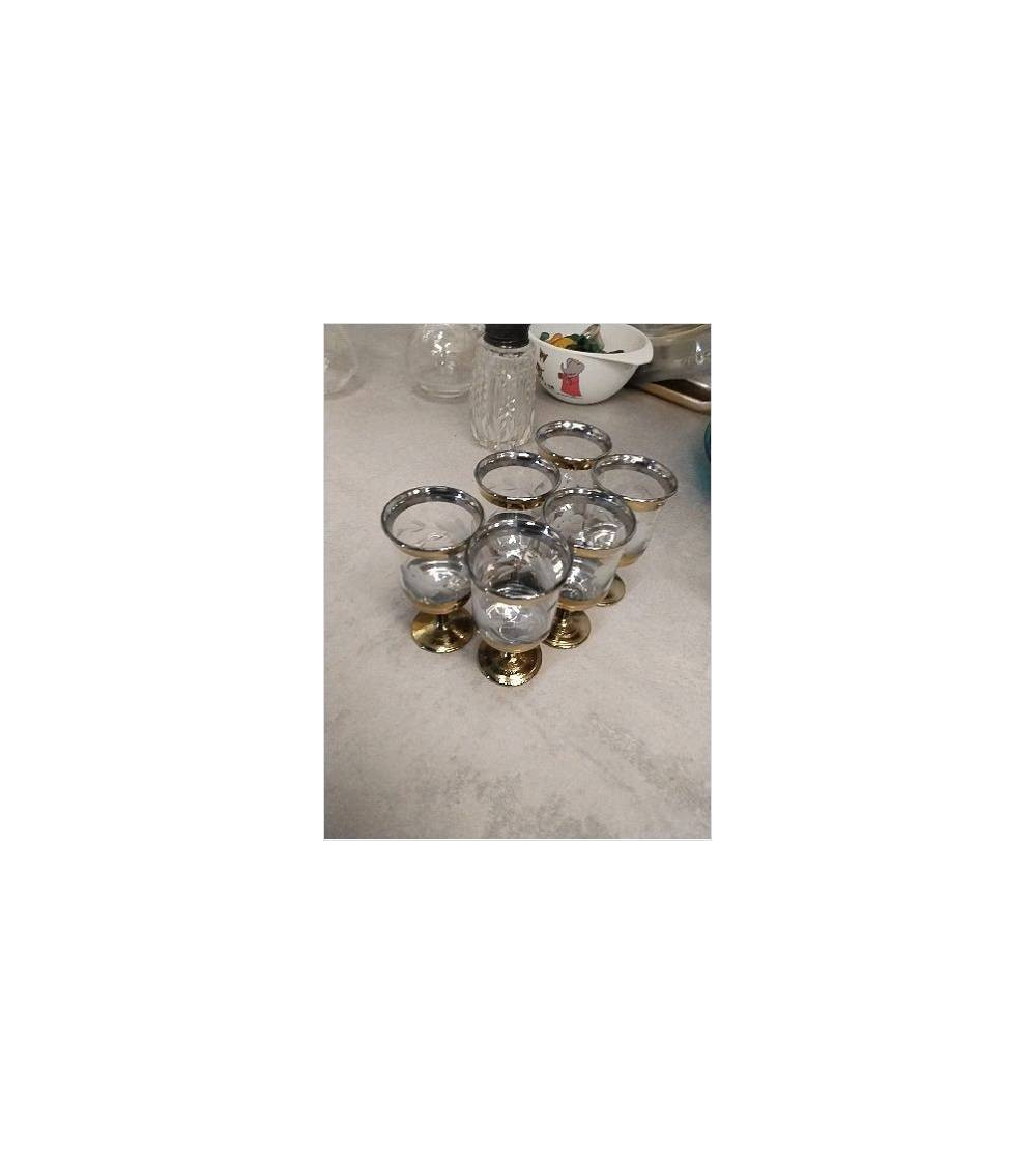 VERRES LIQUEUR DORES X6 