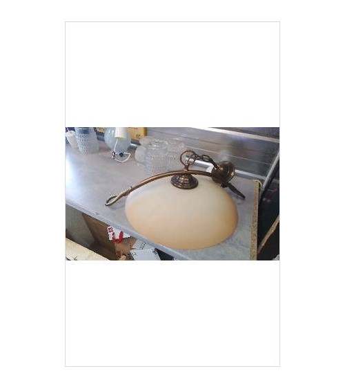 LUSTRE ROND  FER VERRE 
