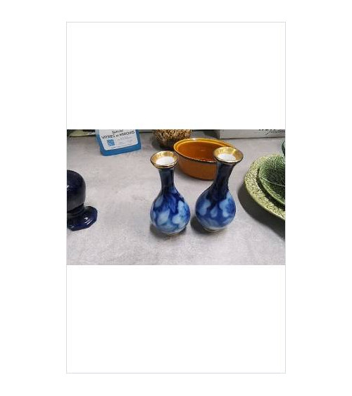 VASE LIMOGES BLEU DORE PM 