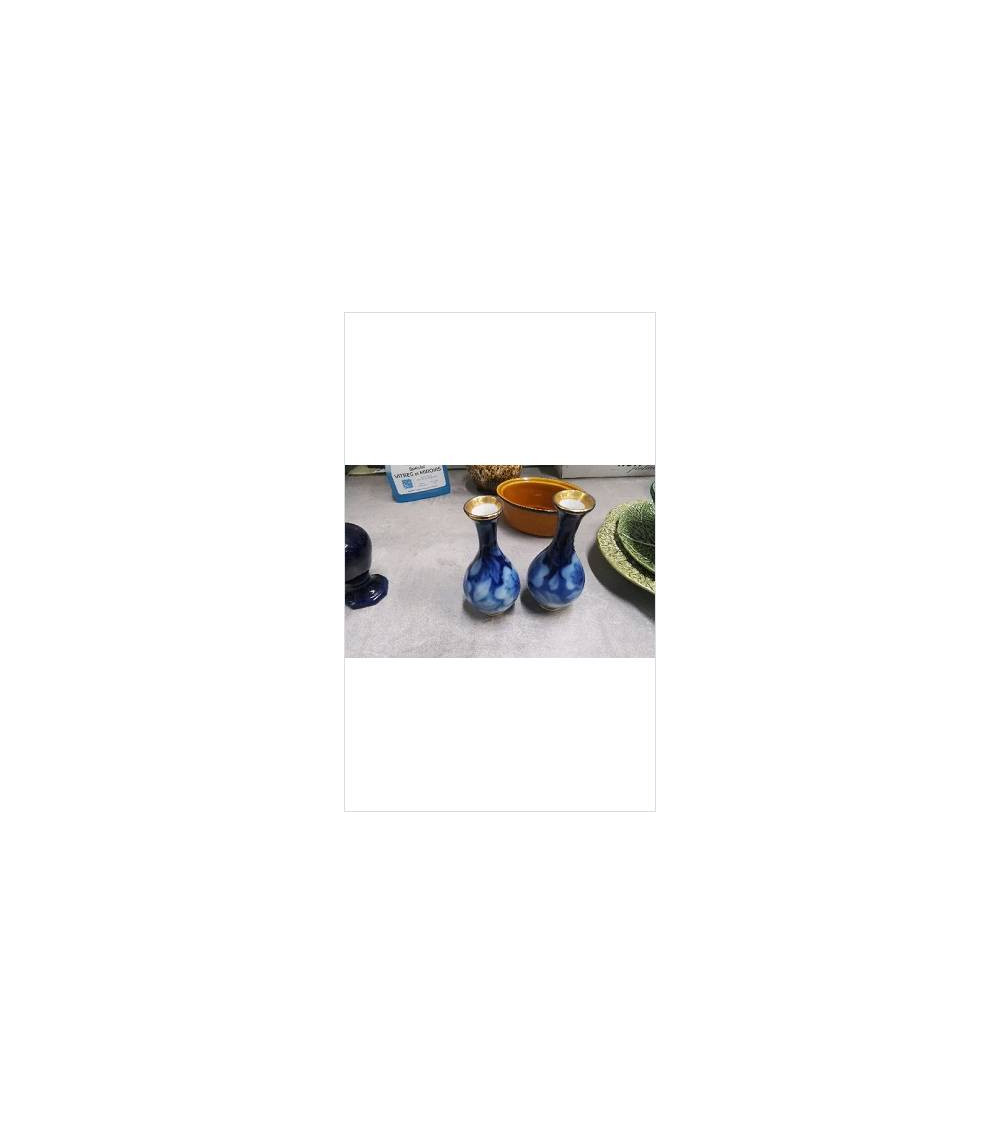 VASE LIMOGES BLEU DORE PM 