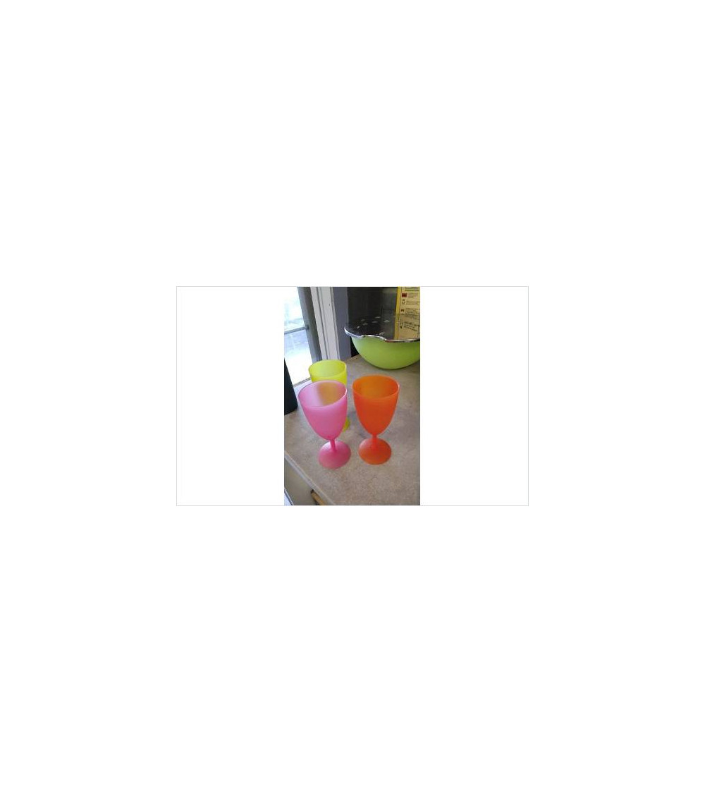 VERRE A PIED PLASTIQUE COULEUR LE LOT