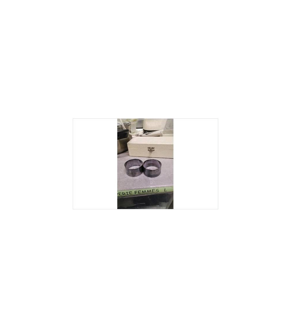 RONDS DE SERVIETTE METAL ARGENTE X2