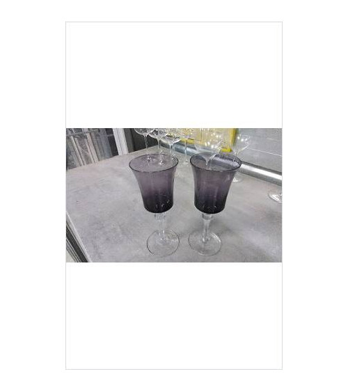 VERRE A PIED VIOLET LA PAIRE