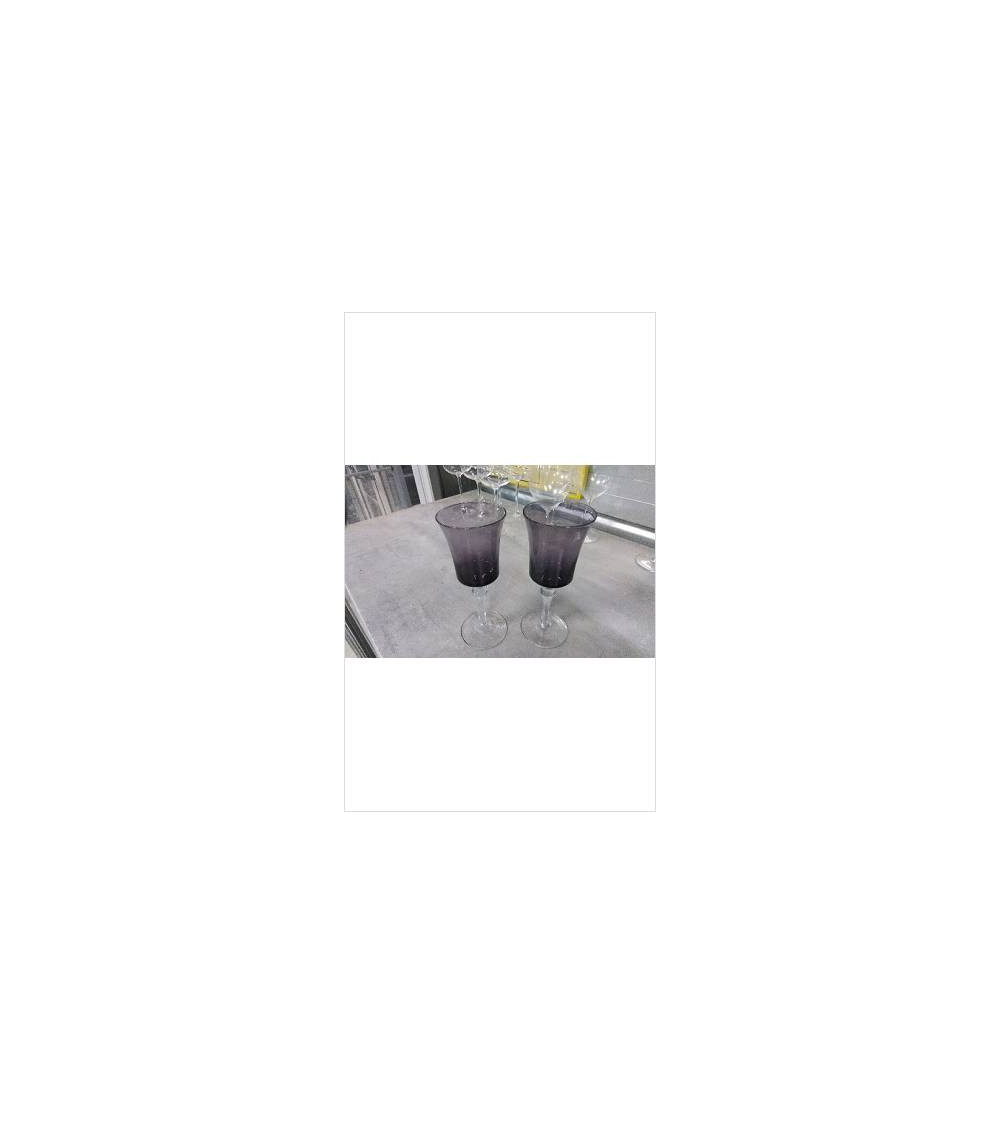 VERRE A PIED VIOLET LA PAIRE