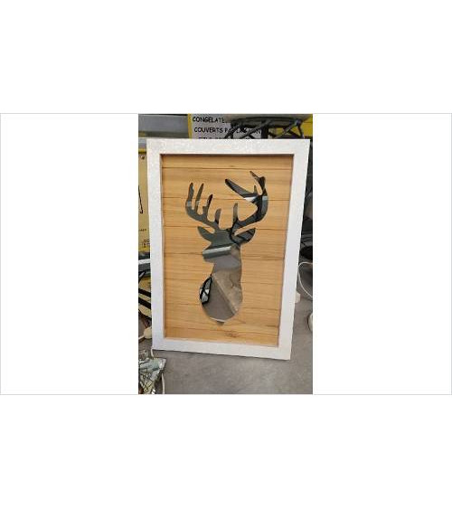 CADRE DECO BOIS RENNE 