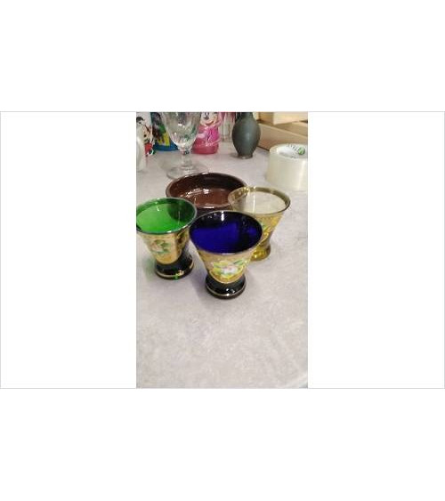 VERRES A LIQUEUR COULEUR X3 