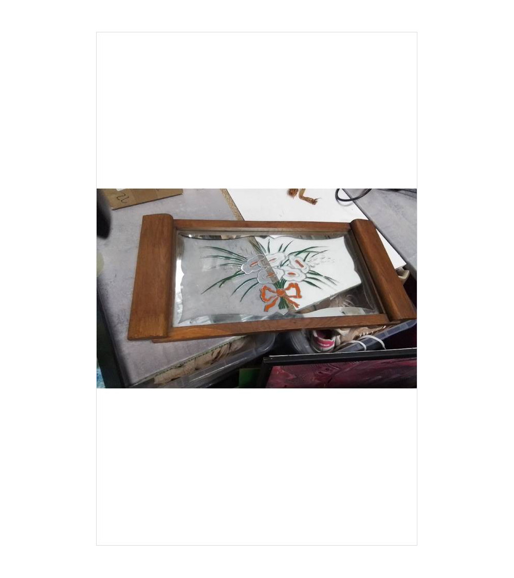 PLATEAU BOIS ET VERRE 