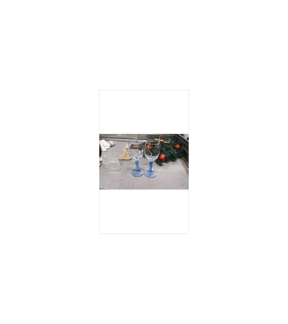 VERRES PIED BLEU X2 