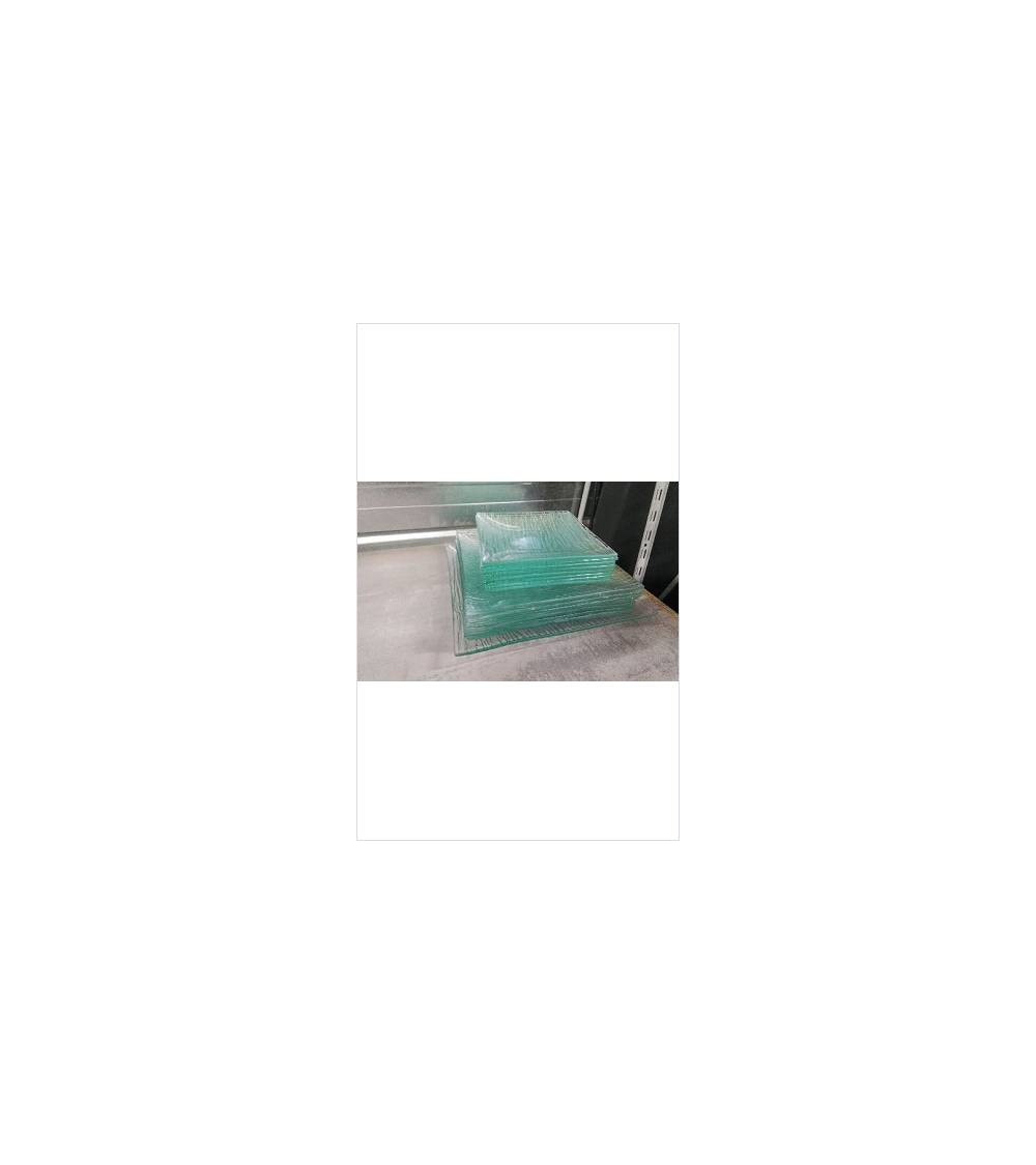 ASSIETTES VERRE CARREES 
