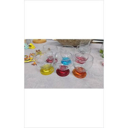 VERRES PIED COULEUR X6 