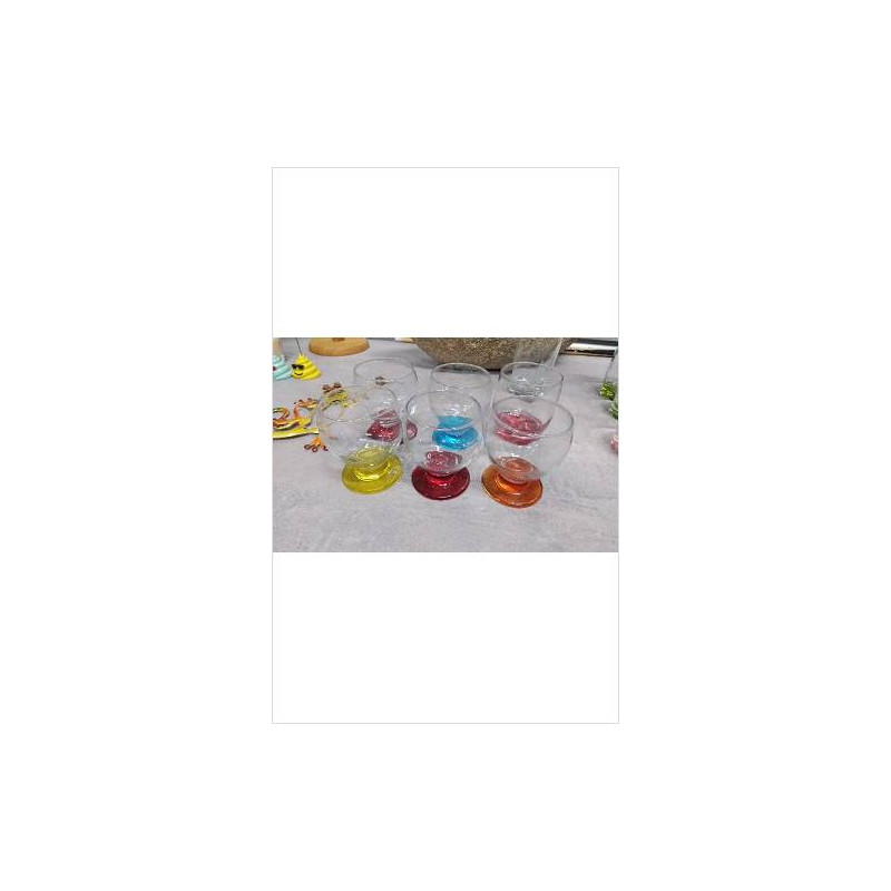 VERRES PIED COULEUR X6 