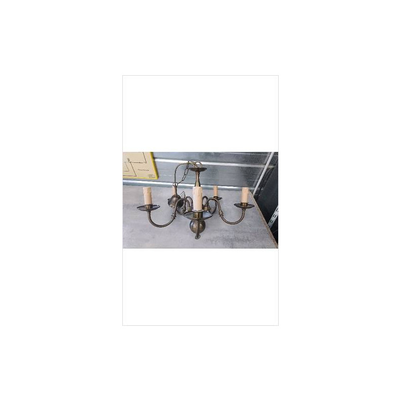 LUSTRE 5 BRANCHES DORE 