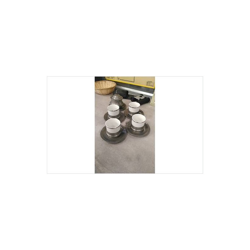TASSES X4 + SUCRIER ETAIN 