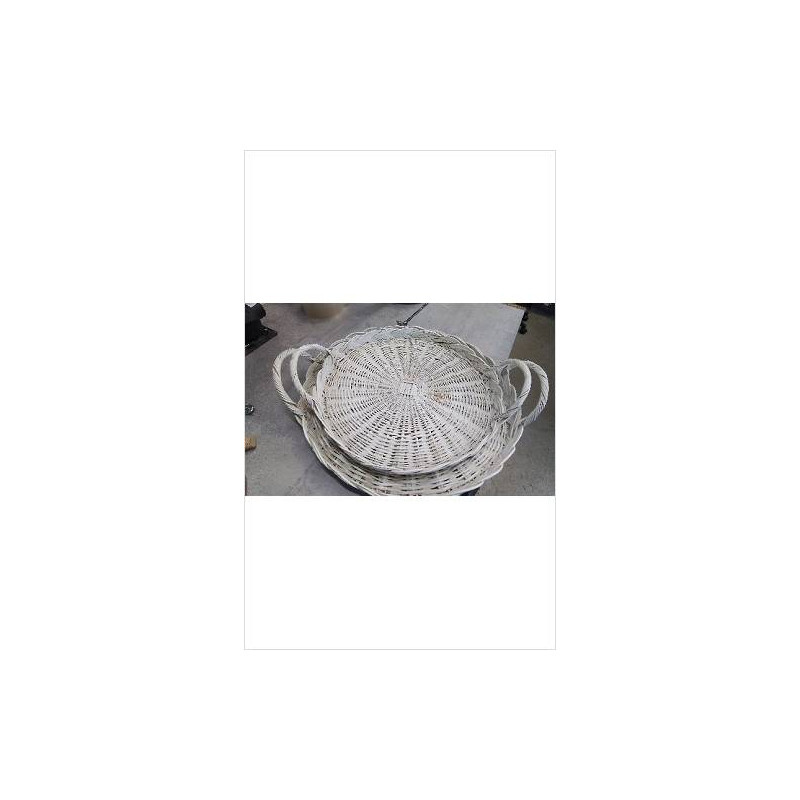 PLATEAUX RONDS OSIERS BLANCS X2