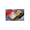 FAUTEUIL DEPLIABLE BOIS DORE ET LAITON 