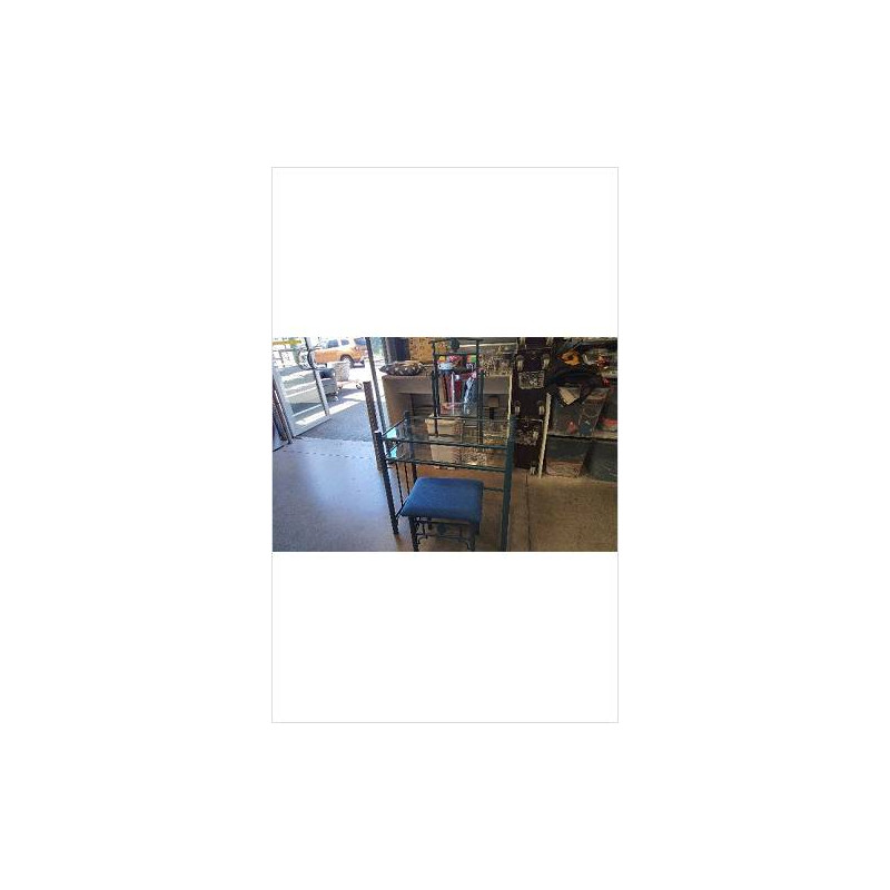 COIFFEUSE FER ET VERRE + TABOURET 