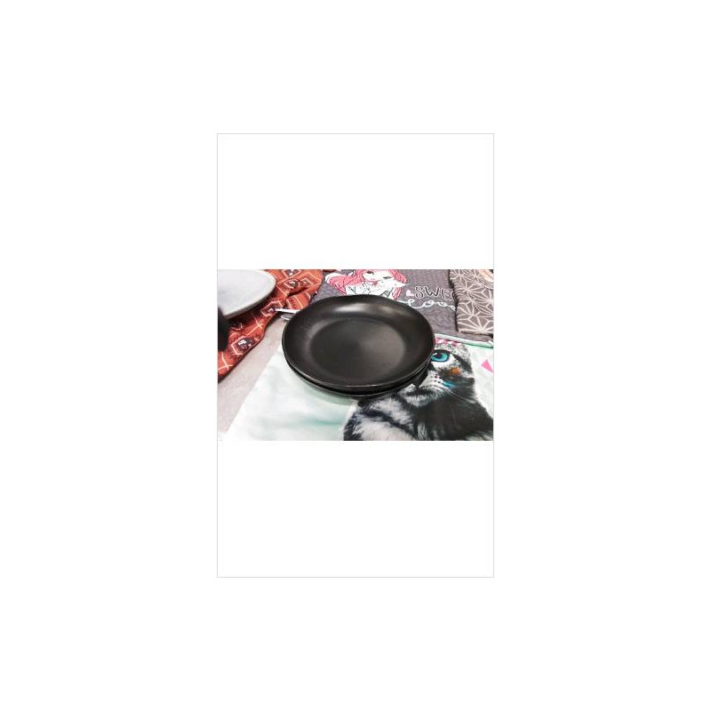 ASSIETTES CREUSES NOIRES X2 