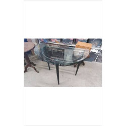 CONSOLE 1/2 LUNE FER VERRE...