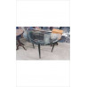 CONSOLE 1/2 LUNE FER VERRE BISEAUTE 