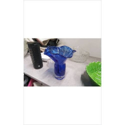 VASE VERRE BLEU 