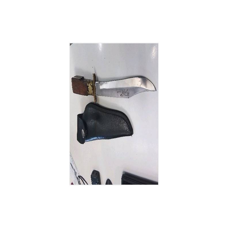 COUTEAU DE CHASSE ’LÉOPARD ’- LAME 19CM + ETUI