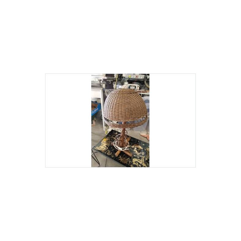 LAMPE ROTIN PIED BAMBOU