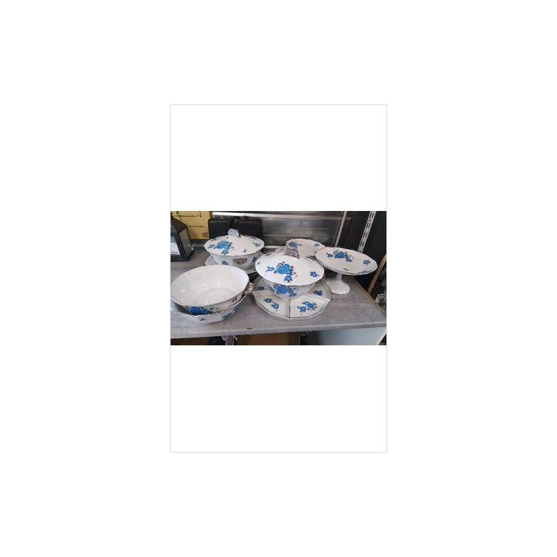 SALADIERS + PLATS FLEURS BLEUES
