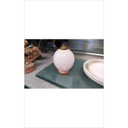 PIED DE LAMPE BOULE VERRE ROSE 