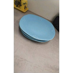 ASSIETTES DESSERT BLEUES X4